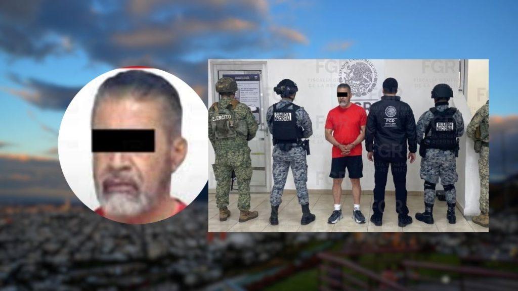 Detainee in a Red Shirt and Dark Shorts is Escorted by Five Armed Guards in Tactical Gear; Circular Inset Shows a Man with Eyes Obscured by a Black Bar. - Regios Al Cuadrado